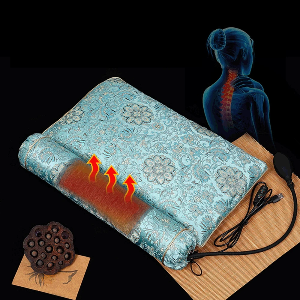 

New Inflatable Electric Heating Cervical Pillow Pure Chinese Medicine Health Pillow Smart Hot Compress Relieve Cervical Pain