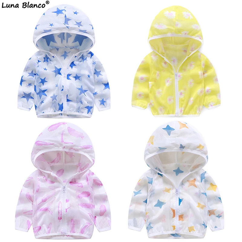 

1-8 Years Children Sun Protection Clothing Beach Boys Girls Summer Coat Kids Sunscreen Clothing Breathable Thin Outdoor Jackets