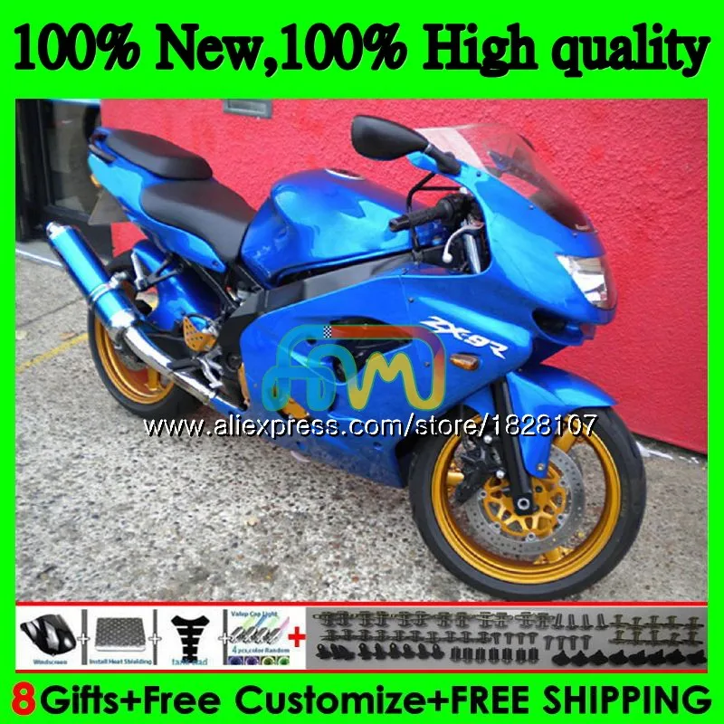 Тюнинг-пакет для KAWASAKI ZX900 ZX9 R ZX 9R 900CC ZX 9 R 900 29BS. 17 ZX-9R ZX9R глянцевый синий 98 99 00 01 1998 1999 2000 2001 обтекатель