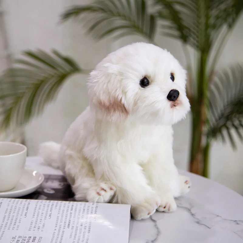 Горячая высококачественное моделирование Мальтийская болонка плюшевая игрушка мягкая мультяшная собака чучела кукла украшение для дома ребенок подарок на день рождения