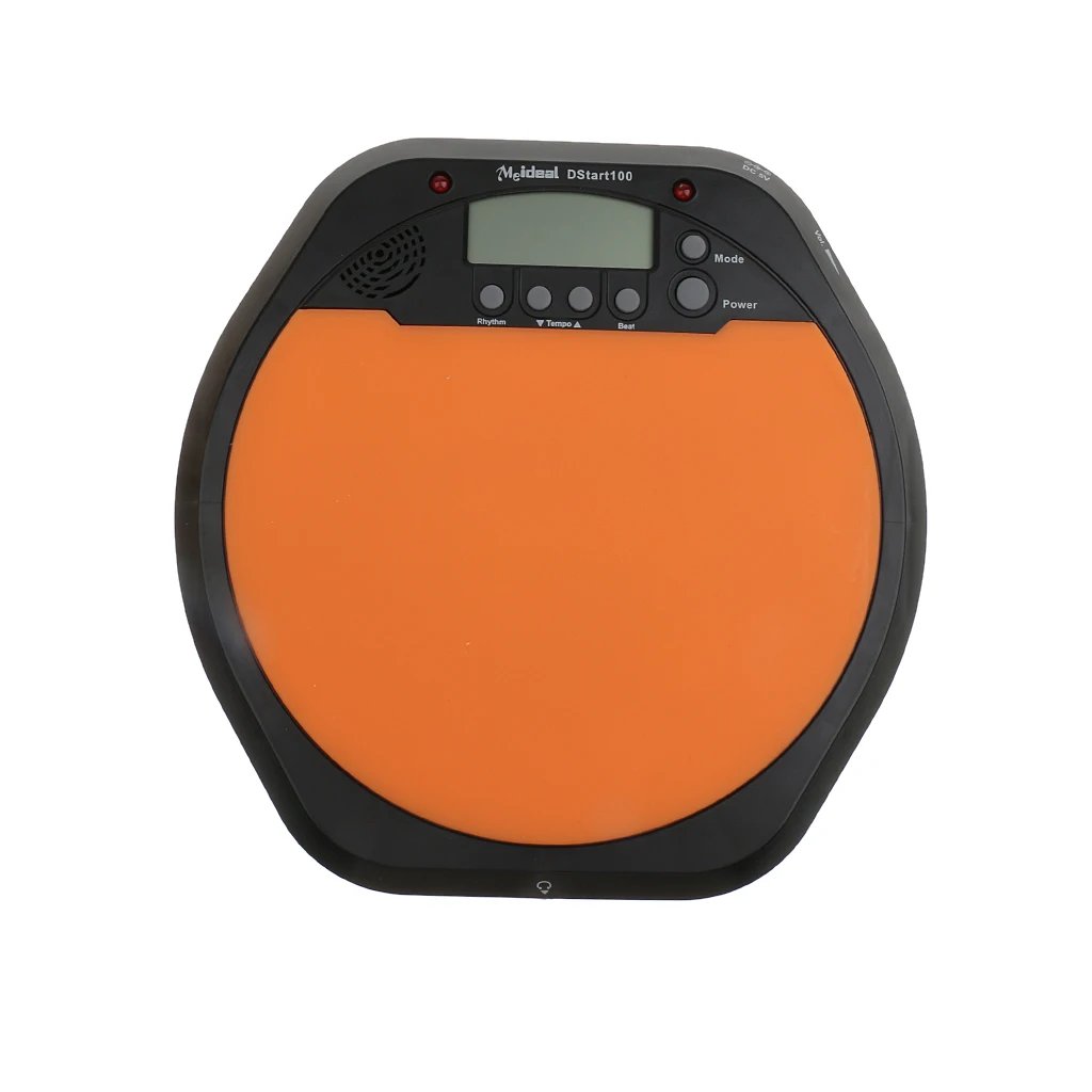 Digital LCD Display Practice Drum Pad Drummer Training Pad Metronome Orange