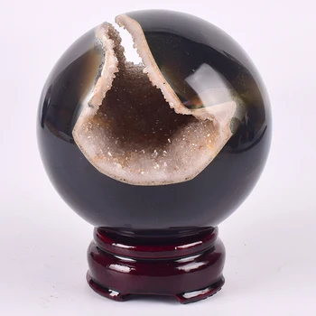 

875 g Crystal Ball Set Hand Polished Natural Agate Sphere Statue Gemstone Craft Decor Figurine Chakra Healing Reiki