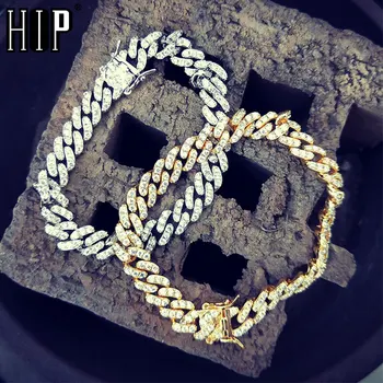 

Hip Hop 8MM Bling Iced Out Cubic Zirconia Bracelet Geometric AAA CZ Stone Tennis Cuban Chain Bracelets Men Women Jewelry