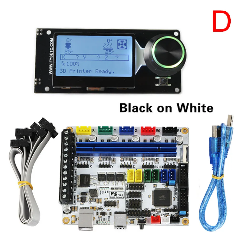 F5 V1.2 материнская плата+ MINI12864 ЖК-дисплей DIY комплект для 3d принтера ING-SHIPPING - Габаритные размеры: 0.6 мм