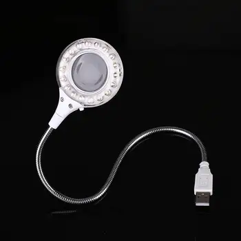 

Bright 18LED USB For Reading Night Light With Magnifying Glass Cool White