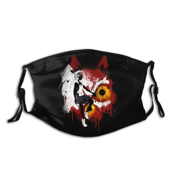 

Non-Disposable Mononoke Graffiti Princess Hime Fashion Design Reusable Mask Great Anti Bacterial Haze With Replaceable Filters
