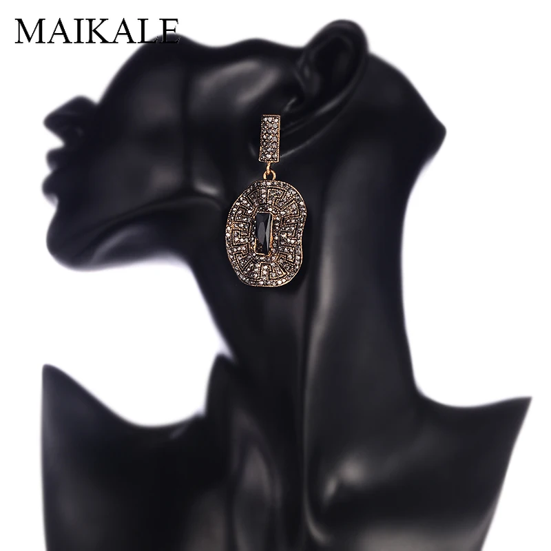 Женские винтажные серьги подвески MAIKALE большие круглые серебристого цвета с