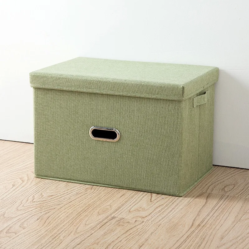 Квадратная Складная хлопковая и льняная одежда коробка для хранения шкаф прямоугольные сумки-органайзеры с крышкой портативный контейнер - Цвет: 4