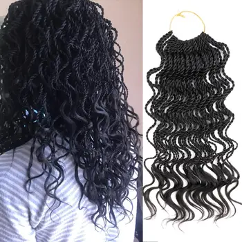 

DAIRESS 14" 35strands Wavy Senegalese Twist Crochet Hair Braids Wavy Ends Free Curly Crochet Twist Braiding Hair Extensions