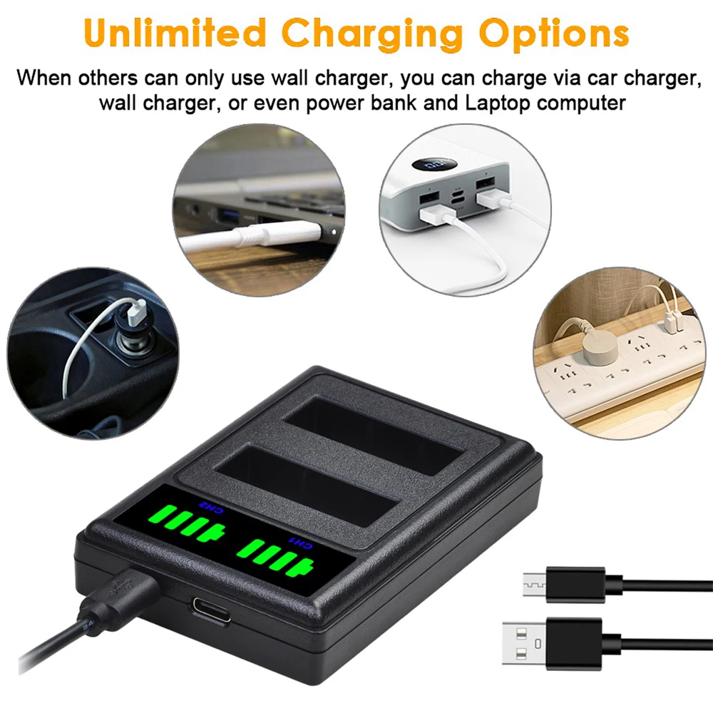 2000mAh BLS-1 BLS1 Battery and Charger for Olympus PS-BLS1 PEN E-PL1 E-PM1 EP3 EPL3 Evolt E-420 E-620 E-450 Digital SLR Cameras