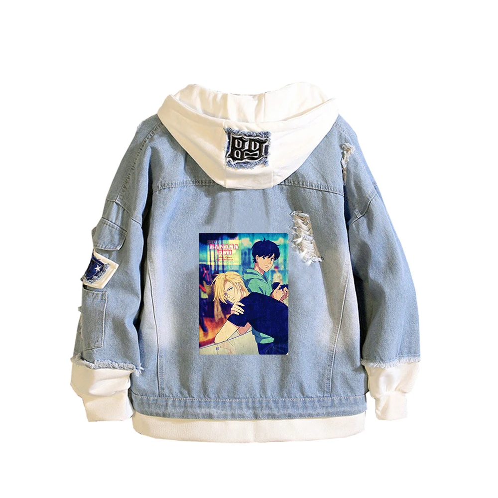 Banana Fish Painting Jeans Jacket Ash Lynx Anime Denim Hoodies