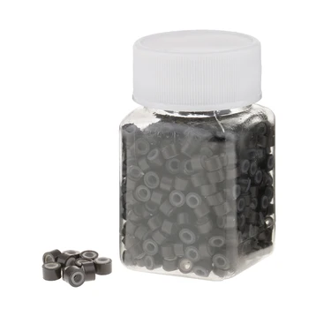

Lot of 500Pcs Silicone Hair Extension Loops Micro Color Ring Beads