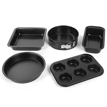 

Nonstick Bakeware Baking Tray Cake Set,Including Live Cake Pan,Bread Pan,Square Pan,Round Cake Pan,6 Cup Muffin Pan