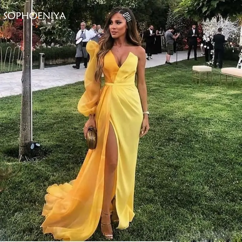 Robe de soiree дизайнерские платья на одно плечо с длинным рукавом для выпускного вечера, платья с коротким шлейфом размера плюс, длинные платья для выпускного вечера