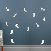 DIY горячие продажи детская комната украшения наклейки на стену принцесса комната Высокий каблук обувь украшение зеркало