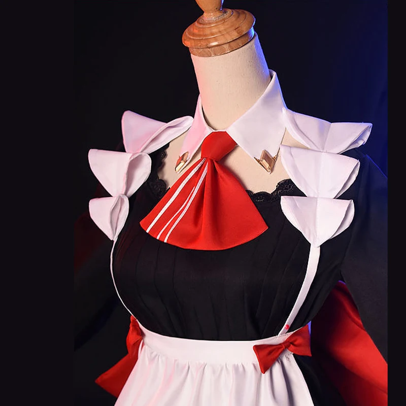 Anime Genshin Impact x KFC Noelle Maid Dress Cosplay Costume Wig Women Halloween 
