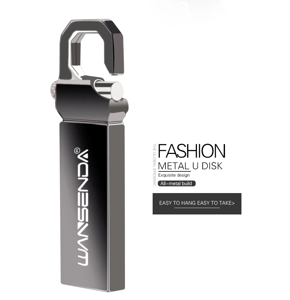 WANSENDA Keychain USB Flash Drive 64GB Metal Pen Drive 32GB 16GB 8GB 4GB Pendrive USB Memory Stick Waterproof Flash Drive usb flash drives