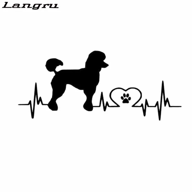 Langru 18 см * 7 Пудель автомобильный Бампер Окно виниловое украшение Высокое