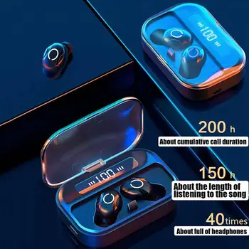 

Wireless bluetooth 5.0 Earphone IPX7 Waterproof Sports Headset TWS HiFi Stereo Earbuds with 4000mAH Power Bank for Huawei