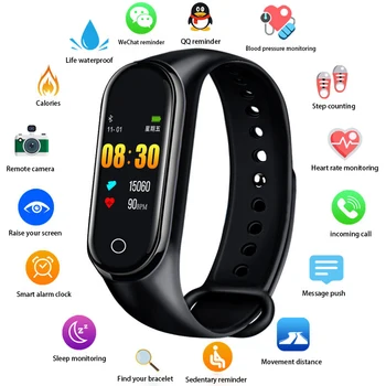 

M4 Sport Fitness Pedometer Color IPS Screen Smart Bracelet Blood Pressure Wristband Walk Step Counter Smart Band Men Women Watch