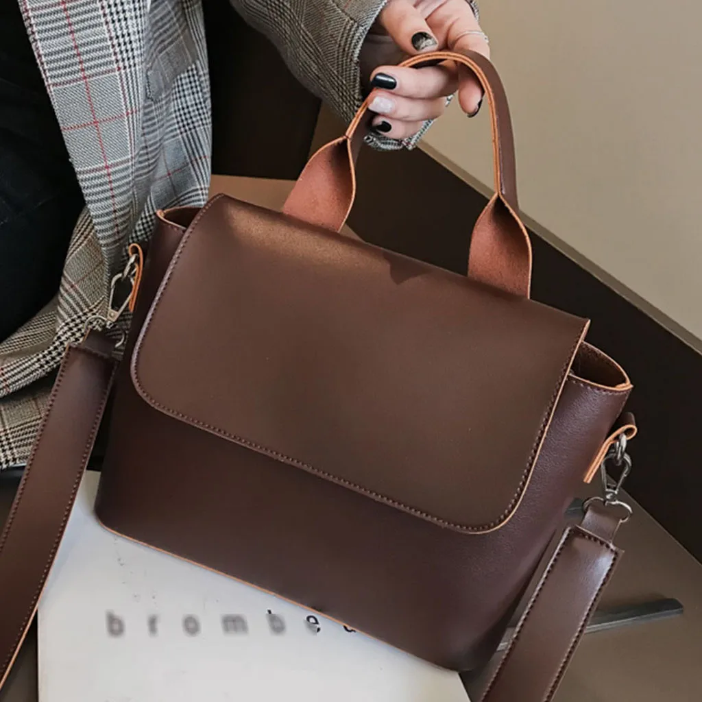 Большая вместительная женская сумка на плечо из искусственной кожи, дизайнерская Брендовая женская Ретро сумка через плечо, Курьерская сумка кошелек, основной# T1G