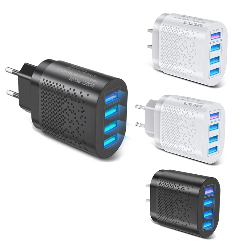 Quick USB Phone Charger Universal 4 Port Travel Fast Charging Portable Power Bank Adapter For Samsung | Мобильные телефоны и