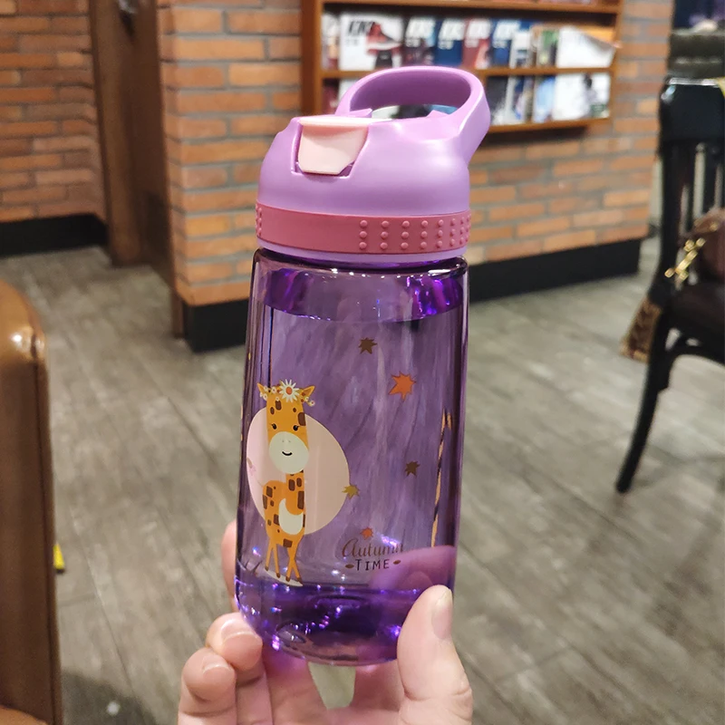 Buy Wholesale China Plastic Kids Water Bottle With Straw Cute Printing Child  Drink Water Bottles School Outdoor Use & Plastic Kids Water Bottle at USD  1.1