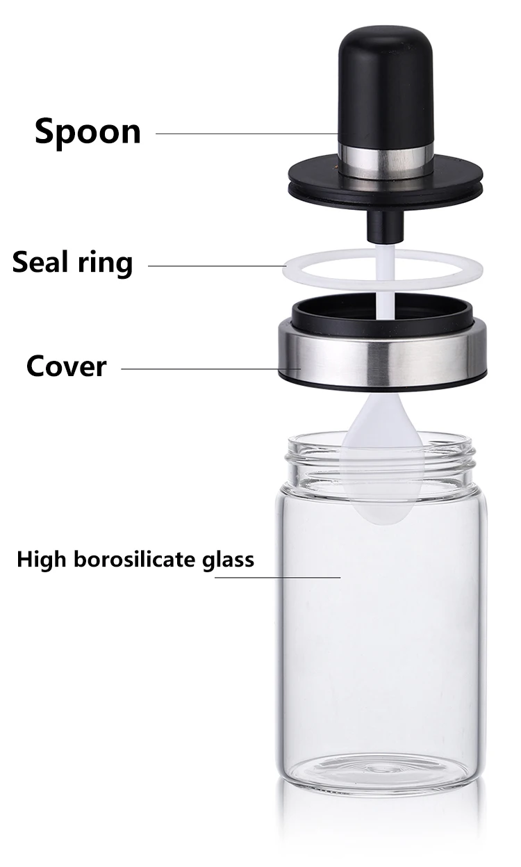 Бутылка для хранения стеклянные герметичные инструменты для приправ контейнеры для приправ соль перец с ложкой для