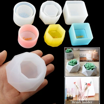 

Silicone Plant Pot Molds Form Arts Craft Polygonal Casting Moulds DIY Succulent Flowerpot Clay Mold 3 Styles Concrete Mould