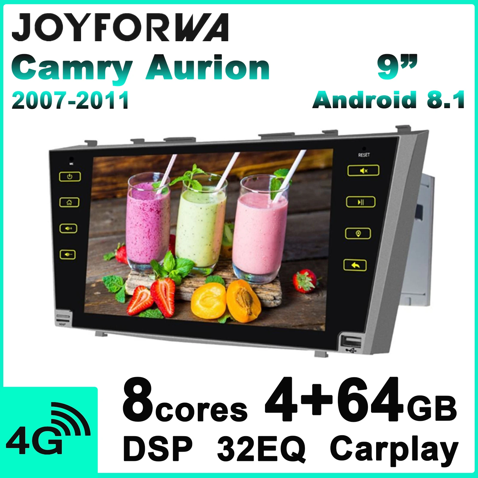 Автомагнитола 2 Din 9 дюймов Android для Toyota Camry Aurion 2007 2011 GPS-навигация мультимедийный