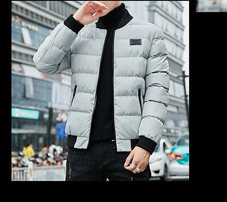 Winter New Style Men's Korean-style Slim Fit Hundred Towers Baseball Collar Cotton-padded Clothes Youth Fashion Casual Card