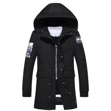 Новое поступление года, зимняя куртка для мужчин с хлопковой подкладкой, длинное дизайнерское теплое утепленное пальто, Мужская Высококачественная Модная Повседневная парка, верхняя одежда
