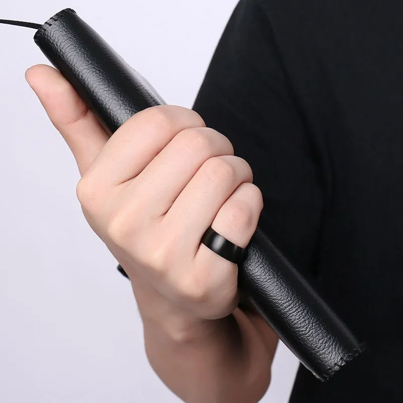 Anello In Titanio Nero Con Striature Argento | Disponibile! | Fort Tempus - Foto 6