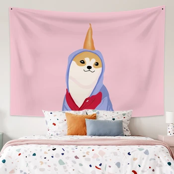 

Cute Dog Tapestry Wall Hanging Kids Room Decoration Wall Tapestry Hippie Wall Carpets Dorm Decor