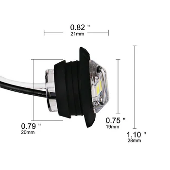 

Truck Turn Signal Lights Side Marker 12V Round LED Lamp Auto White Built-in