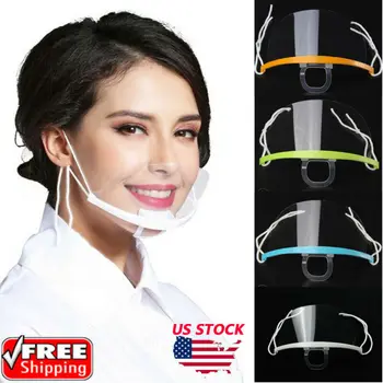 

10x Reusable Transparent Anti-fog Anti-saliva Mouth Shield Plastic Mouth Cover