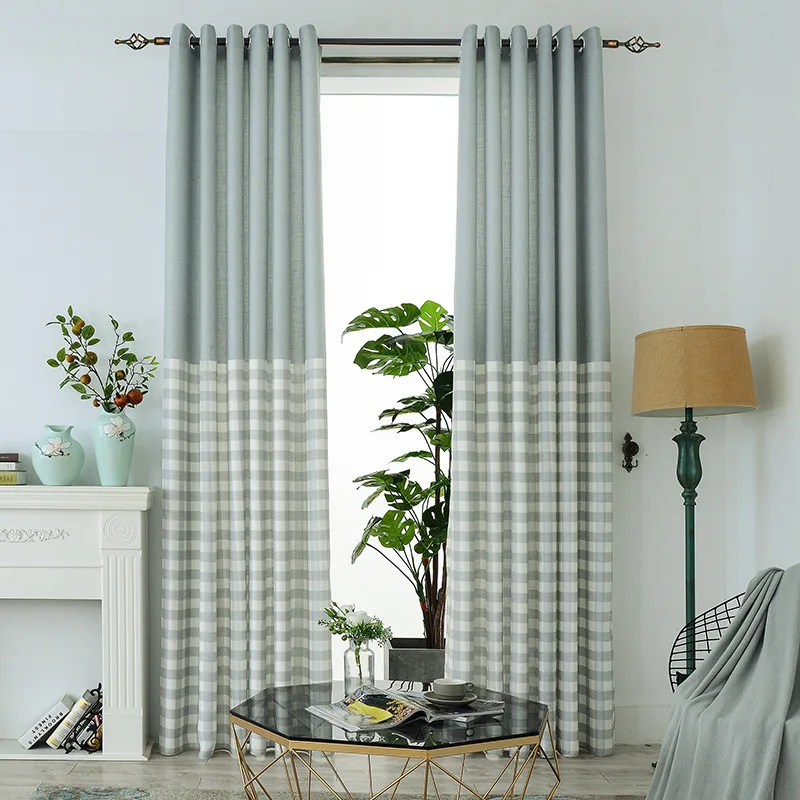 

Simple Modern Windproof Pure Color Cotton and Hemp Thickening and High Shading Curtains for Living Dining Room Bedroom.