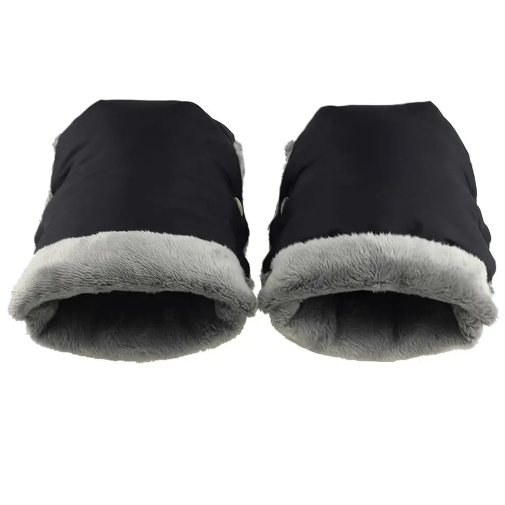 Детская коляска Handmuff Детские Зимние теплые перчатки для колясок Водонепроницаемая коляска рукавица детская коляска тележка толстые перчатки аксессуары - Цвет: Black