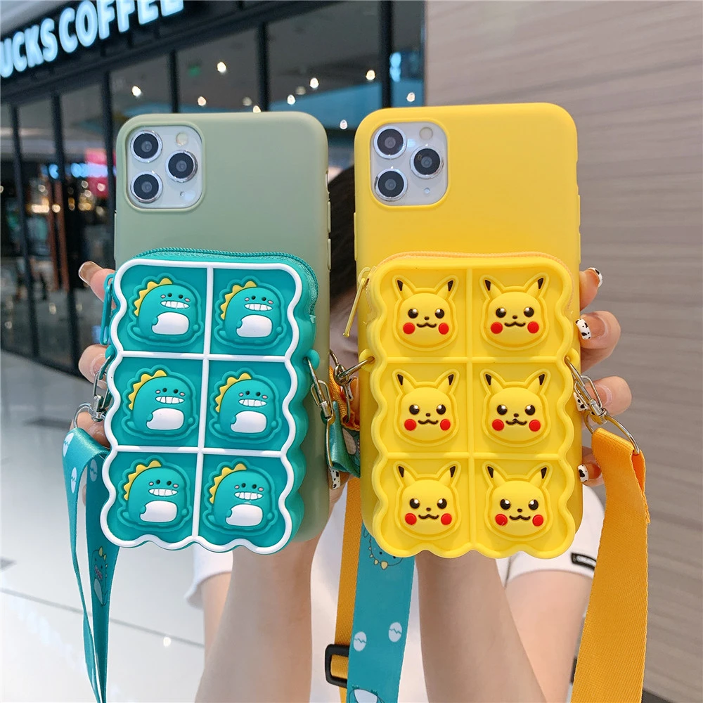 Funda con diseño de dibujos para iPhone, cartera, monedero, monedero, juguetes, para iPhone 6, 6s, 7, 8 Plus, X, XS, 12, mini, 11 Pro Max, oso, para teléfono| - AliExpress
