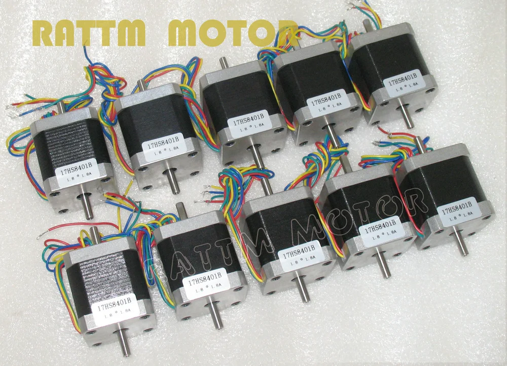 10pcs Nema17 CNC stepper motor (Dual shaft) 78 Oz-...