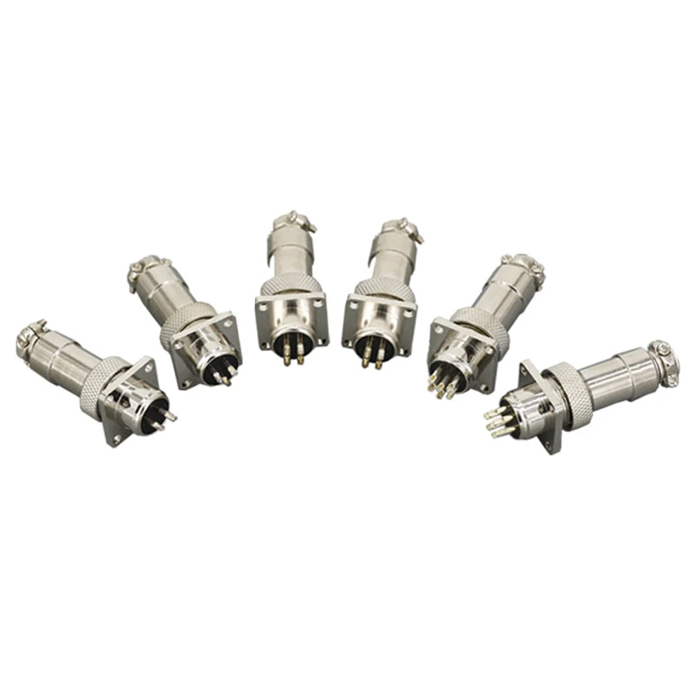 

1 Set aviation plug and socket GX12-2/3/4/5/6/7P 12MM square flange seat DF12 series aviation column connector
