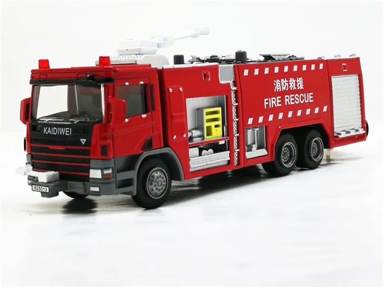 high simulation 1:50 alloy engineering vehicles Fire truck fire ladder climbing car children's toys gifts free shipping - Цвет: Зеленый