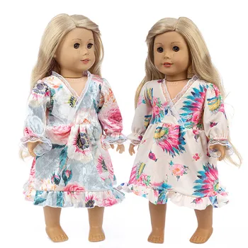 

Fit 18 inch 43cm American Born New Baby Girl Doll Clothes Accessories 4 Pieces Sleeping Quilt Robe Suit For Baby Birthday Gift