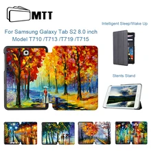 MTT чехол с масляным рисунком для samsung Galaxy Tab S2 8,0 ''SM-T710 T715 из искусственной кожи откидной смарт-чехол защитный чехол T713 T719
