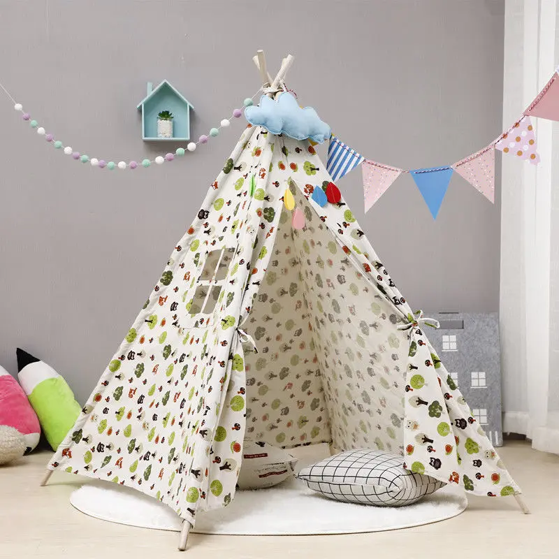 1,6 м большой детский тент Tipi портативный холст треугольник детская палатка Крытый детский игровой домик небеленые палатки teepee