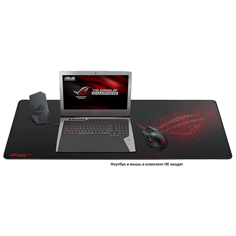 Коврик для мыши ASUS ROG Sheath bulk резиновая основа, тканевая поверхность, 900 x 440 x 3 мм, цвет: черный/красный
