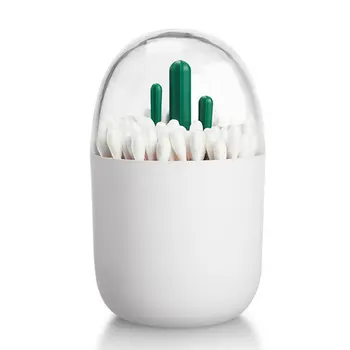 

Cotton Swab Holder, Small Q-tips Toothpicks Storage Organizer (Cactus)