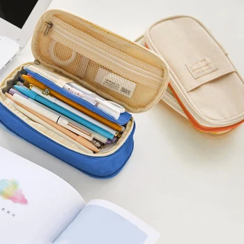 

Behogar Large Capacity Pencil Pen Case Pouch Box Bag Stationery Storage Organizer with Zipper for Office College School Home