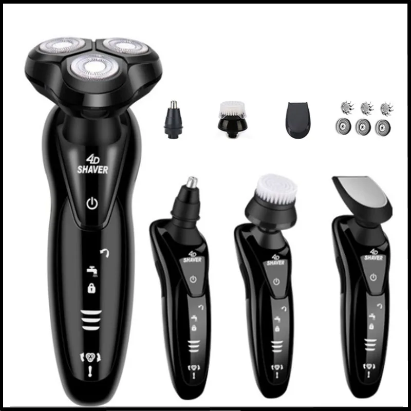 

Electric Shaver Rotary Razor Beard Trimmer Face Rechargeable Waterproof IPX7 USB Wet Dry Cordless Rotary Shavers For Men