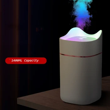 

1.4L Air Humidifier USB Diffuser Cute Cat Humidifier Home Office Air Purifier Large Capacity With Led Night Lights